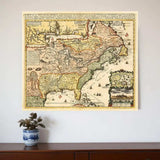 Vintage 1718 Map Of New France Unframed Print Wall Art - Homeroots - Flyclothing LLC