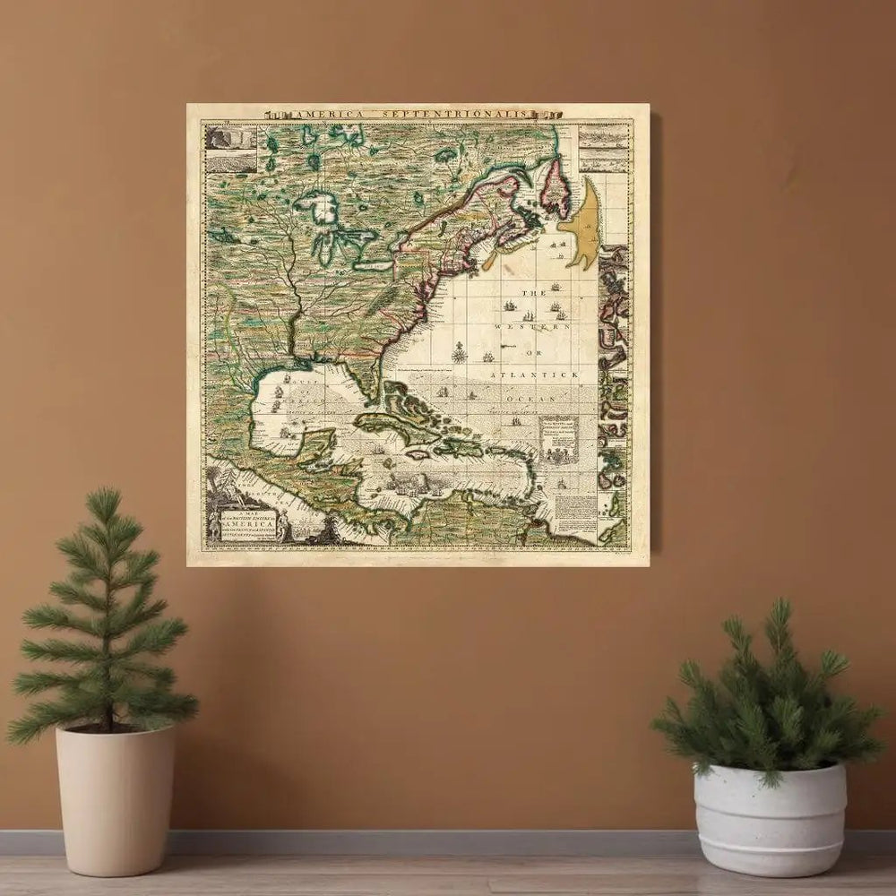 18" X 18" Vintage 1773 Map Of British Empire In North America Wall Art - Homeroots - Flyclothing LLC