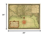 20" X 24" C1747 Map Of The Gulf Coast Vintage Poster Wall Art - Homeroots - Flyclothing LLC