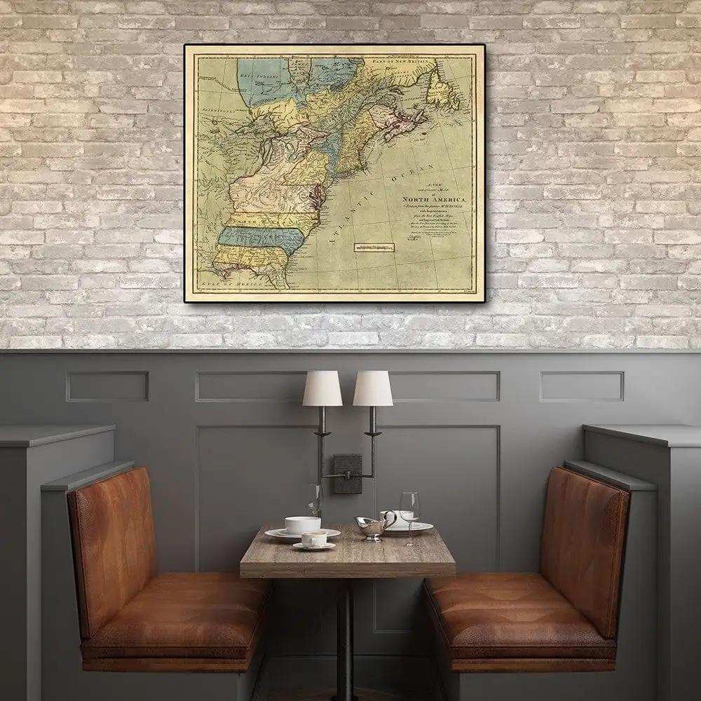 Vintage 1652 Map Of Early North America Unframed Print Wall Art - Homeroots - Flyclothing LLC