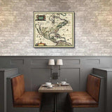 Vintage 1652 Map Of Early North America Unframed Print Wall Art - Homeroots - Flyclothing LLC
