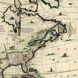 Vintage 1652 Map Of Early North America Unframed Print Wall Art - Homeroots - Flyclothing LLC