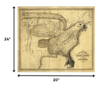 20" X 24" Eagle Map Of America C1833 Vintage Poster Wall Art - Homeroots - Flyclothing LLC
