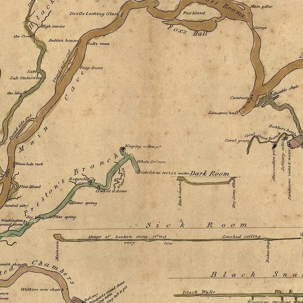 20" X 24" Map Of Kentucky Mammoth Cave Vintage Poster Wall Art - Homeroots - Flyclothing LLC