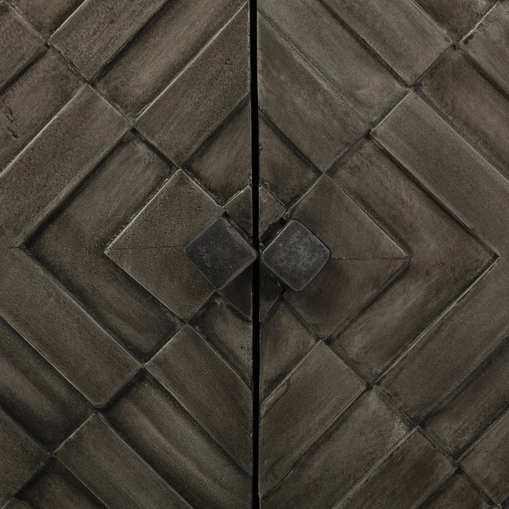 16" Black and Dark Brown Accent Cabinet With One Shelf - Homeroots