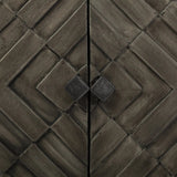 16" Black and Dark Brown Accent Cabinet With One Shelf - Homeroots