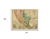 20" X 24" Vintage 1846 Map Of Mexico Wall Art - Homeroots - Flyclothing LLC