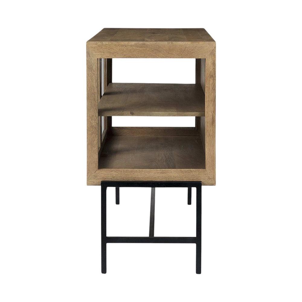 Rustic Honey Brown Two Door Shadowbox Cabinet - Homeroots - Flyclothing LLC