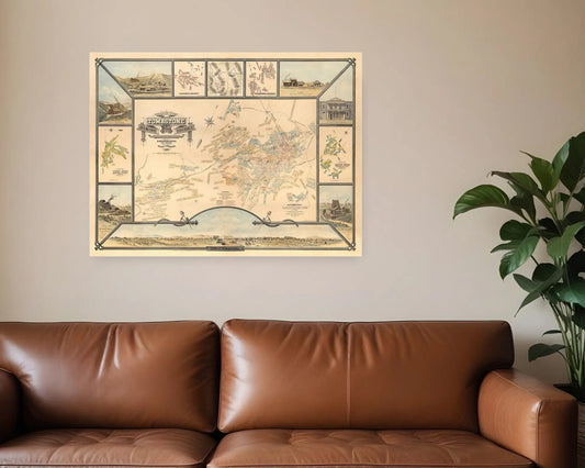 24" X 32" Map Of Tombstone Mining District Vintage Travel Poster Wall Art - Homeroots