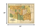 20" X 28" Map Of Indian And Oklahoma Territories Vintage Poster Wall Art - Homeroots - Flyclothing LLC