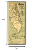 24" X 60" Map Of Jacksonville Florida Vintage Poster Wall Art - Homeroots - Flyclothing LLC