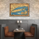 20" X 30" Vintage 1933 Map Of Long Island Wall Art - Homeroots - Flyclothing LLC