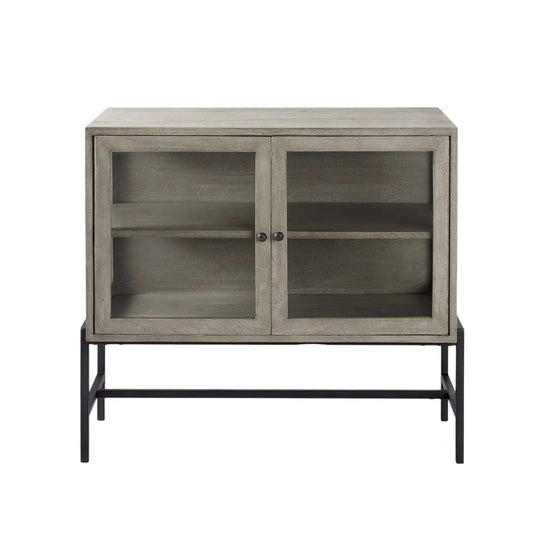 Rustic Dark Gray Two Door Shadowbox Cabinet - Homeroots - Flyclothing LLC