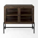 Rustic Dark Brown Two Door Shadowbox Cabinet - Homeroots - Flyclothing LLC