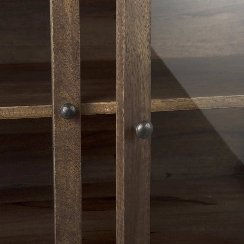 Rustic Dark Brown Two Door Shadowbox Cabinet - Homeroots - Flyclothing LLC