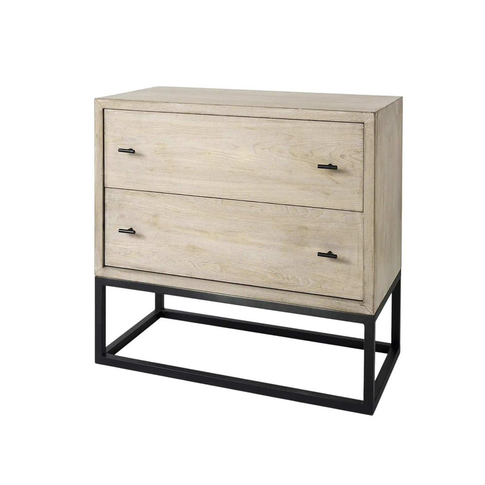 Rustic Modern Light Wash Two Drawer Chest - Homeroots - Flyclothing LLC