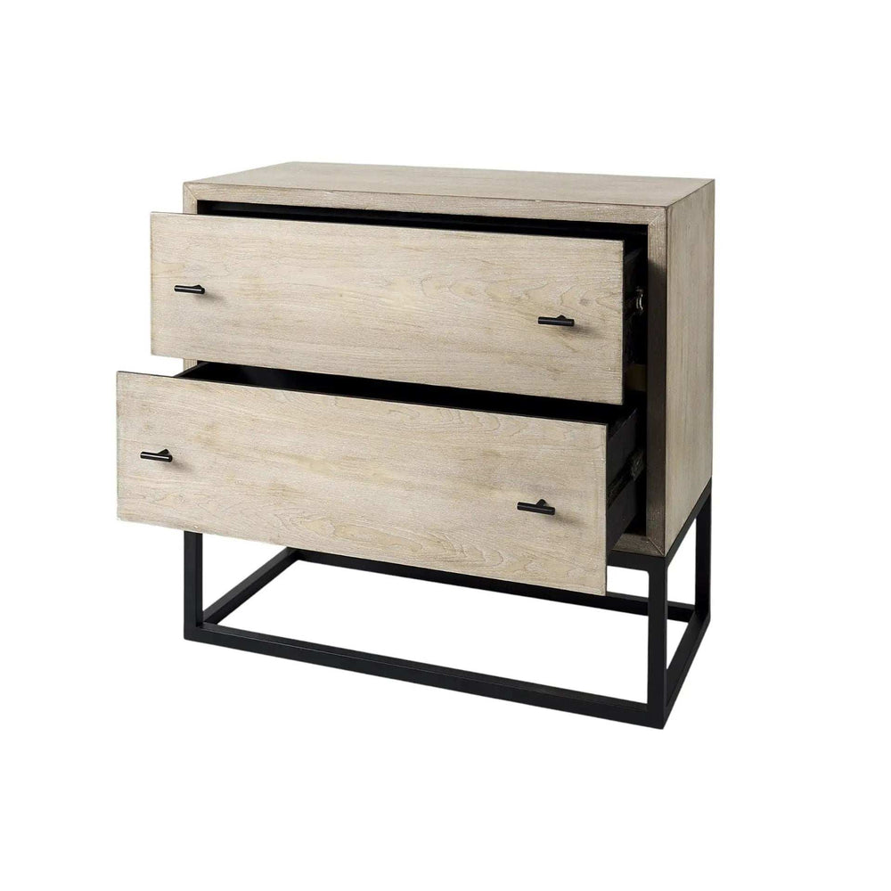 Rustic Modern Light Wash Two Drawer Chest - Homeroots - Flyclothing LLC