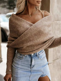 Long Sleeve Cropped Knit Top - Trendsi - Flyclothing LLC