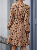 Leopard Surplice Wrap Mini Dress - Trendsi - Flyclothing LLC