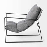Stone Gray And Black Metal Sling Chair - Homeroots - Flyclothing LLC