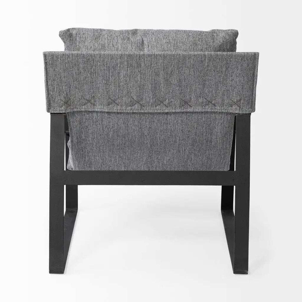 Stone Gray And Black Metal Sling Chair - Homeroots - Flyclothing LLC