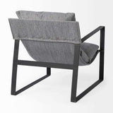 Stone Gray And Black Metal Sling Chair - Homeroots - Flyclothing LLC