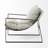 35" Gray And Black Fabric Lounge Chair - Homeroots