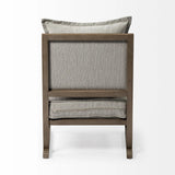 32" Ash Gray And Brown Fabric Arm Chair - Homeroots