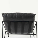 Black Faux Leather Contemporary Metal Chair - Homeroots - Flyclothing LLC