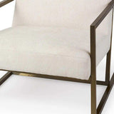 Geo Modern Cream And Gold Accent Or Side Chair - Homeroots - Flyclothing LLC