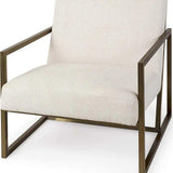 Geo Modern Cream And Gold Accent Or Side Chair - Homeroots - Flyclothing LLC