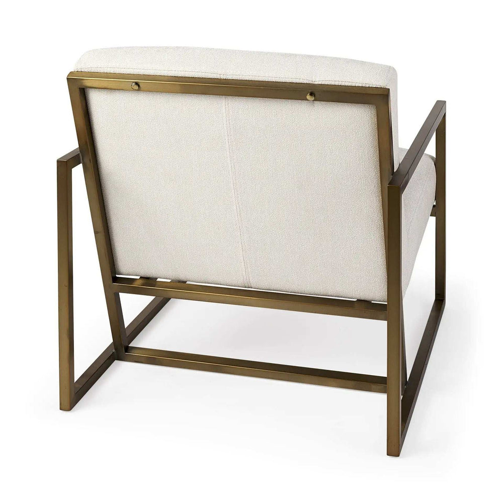 Geo Modern Cream And Gold Accent Or Side Chair - Homeroots - Flyclothing LLC