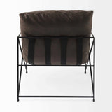 Dark Brown Faux Leather Contemporary Metal Chair - Homeroots - Flyclothing LLC
