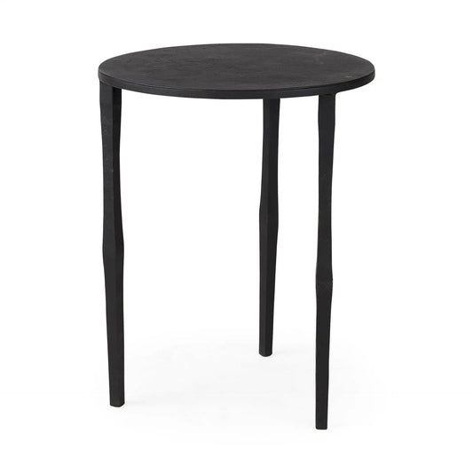 20" Black Iron Round End Table - Homeroots - Flyclothing LLC