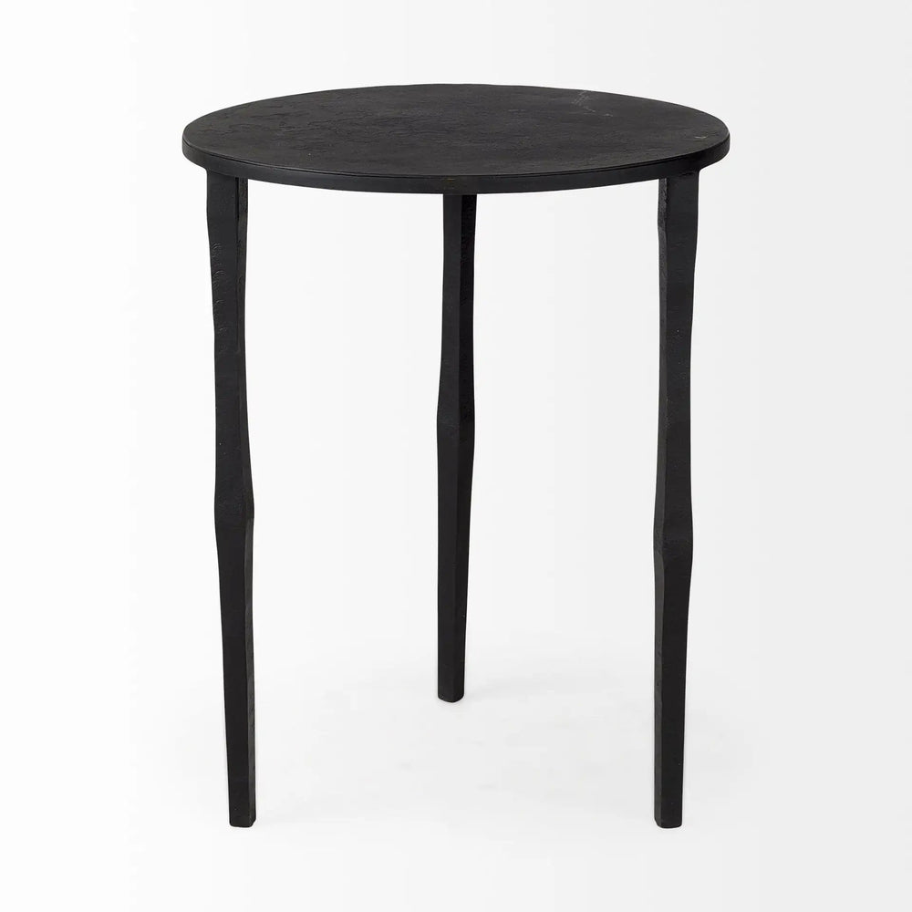20" Black Iron Round End Table - Homeroots - Flyclothing LLC