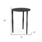 20" Black Iron Round End Table - Homeroots - Flyclothing LLC