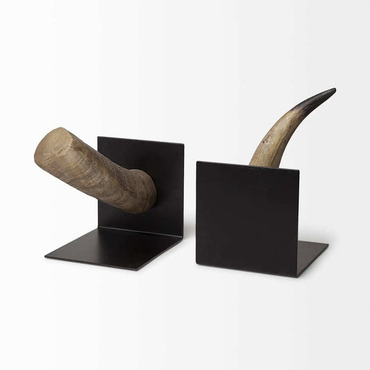 Bull Horn Replica Bookends - Homeroots - Flyclothing LLC