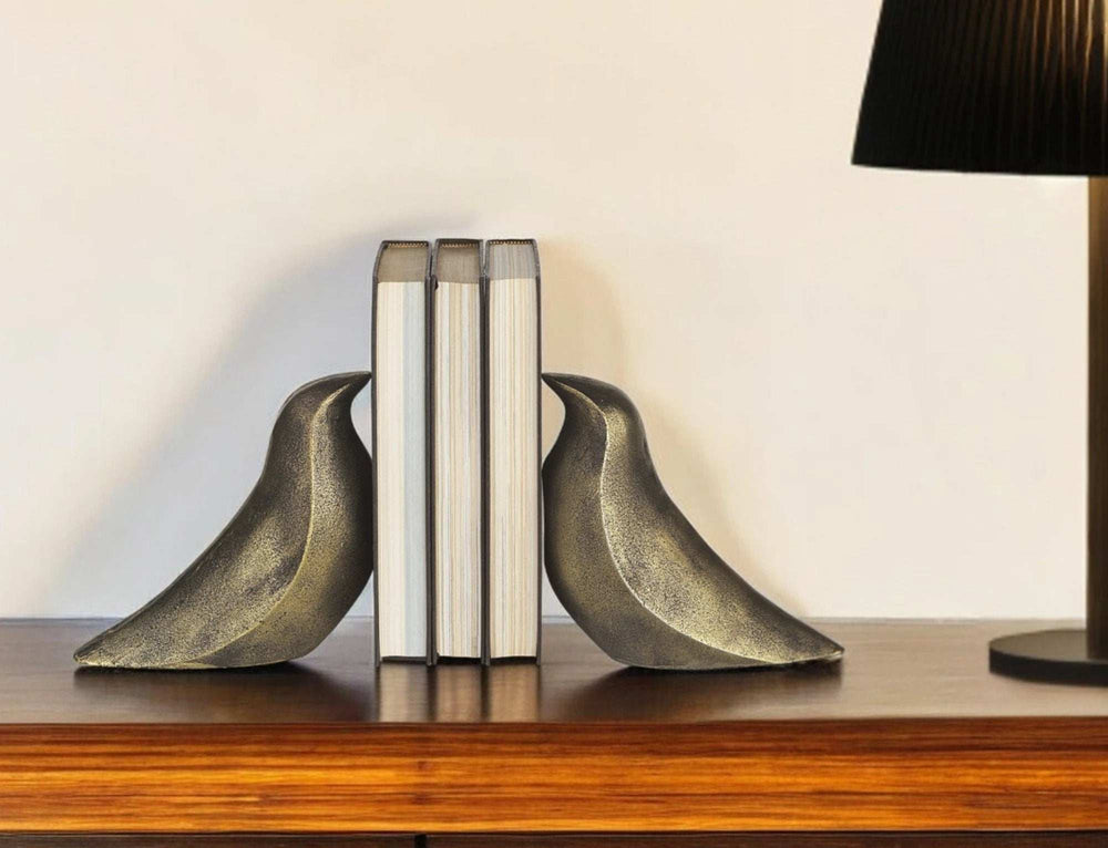 Rustic Antiqued Gold Dove Bookends - Homeroots - Flyclothing LLC