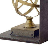 Set of Two Gold Metal Sphere Compass Decorative Bookends - Homeroots - Flyclothing LLC