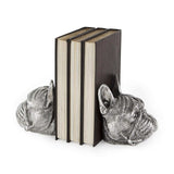 Antiqued Silver Pug Shaped Bookends - Homeroots - Flyclothing LLC