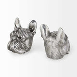 Antiqued Silver Pug Shaped Bookends - Homeroots - Flyclothing LLC
