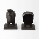 Black Cast Aluminum Bull Bookends - Homeroots - Flyclothing LLC