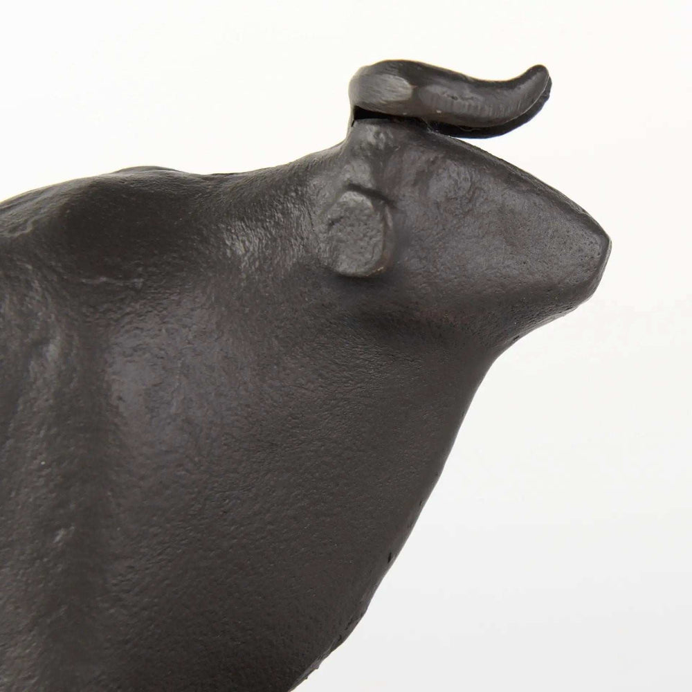 Black Cast Aluminum Bull Bookends - Homeroots - Flyclothing LLC