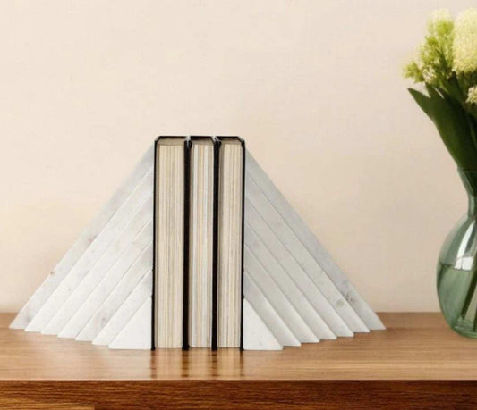 3D Modern Stepped Triangle Marble Bookends - Homeroots - Flyclothing LLC