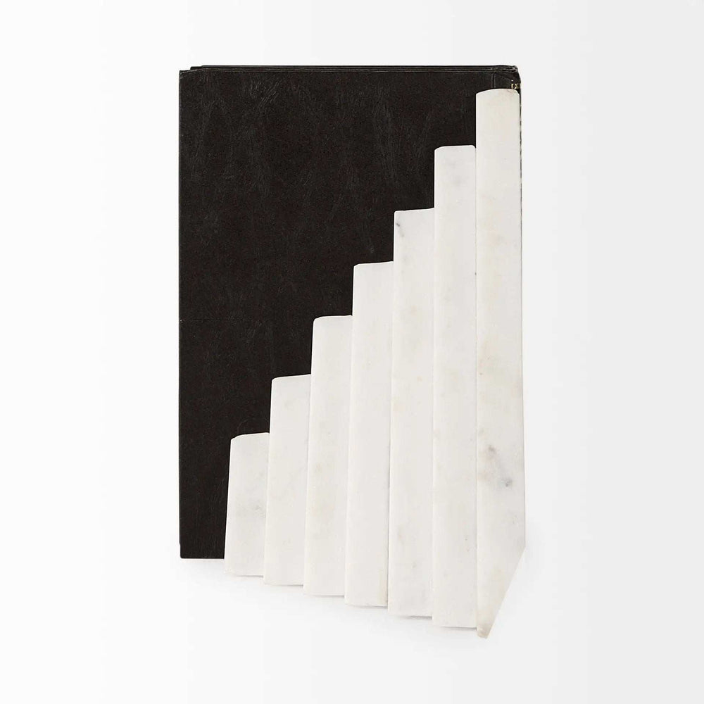 3D Modern Stepped Triangle Marble Bookends - Homeroots - Flyclothing LLC