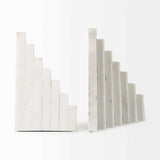 3D Modern Stepped Triangle Marble Bookends - Homeroots - Flyclothing LLC