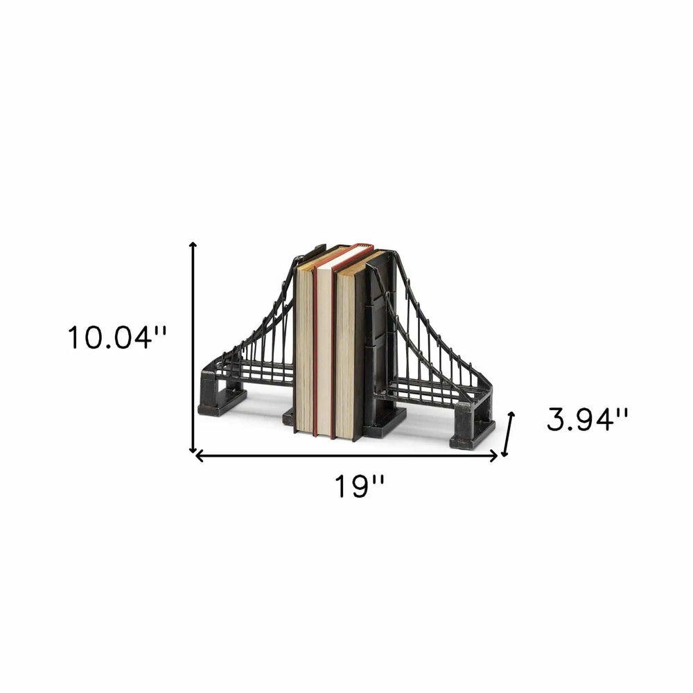 Vintage Look Suspension Bridge Bookends - Homeroots - Flyclothing LLC
