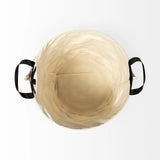 15" Black and Ivory Metal Basket - Homeroots - Flyclothing LLC