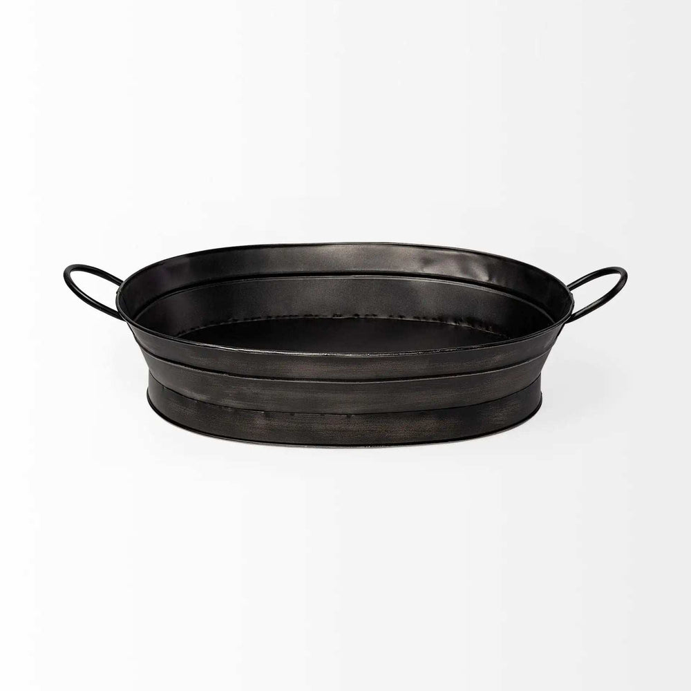 Vintage Black Metal Storage Basket - Homeroots - Flyclothing LLC