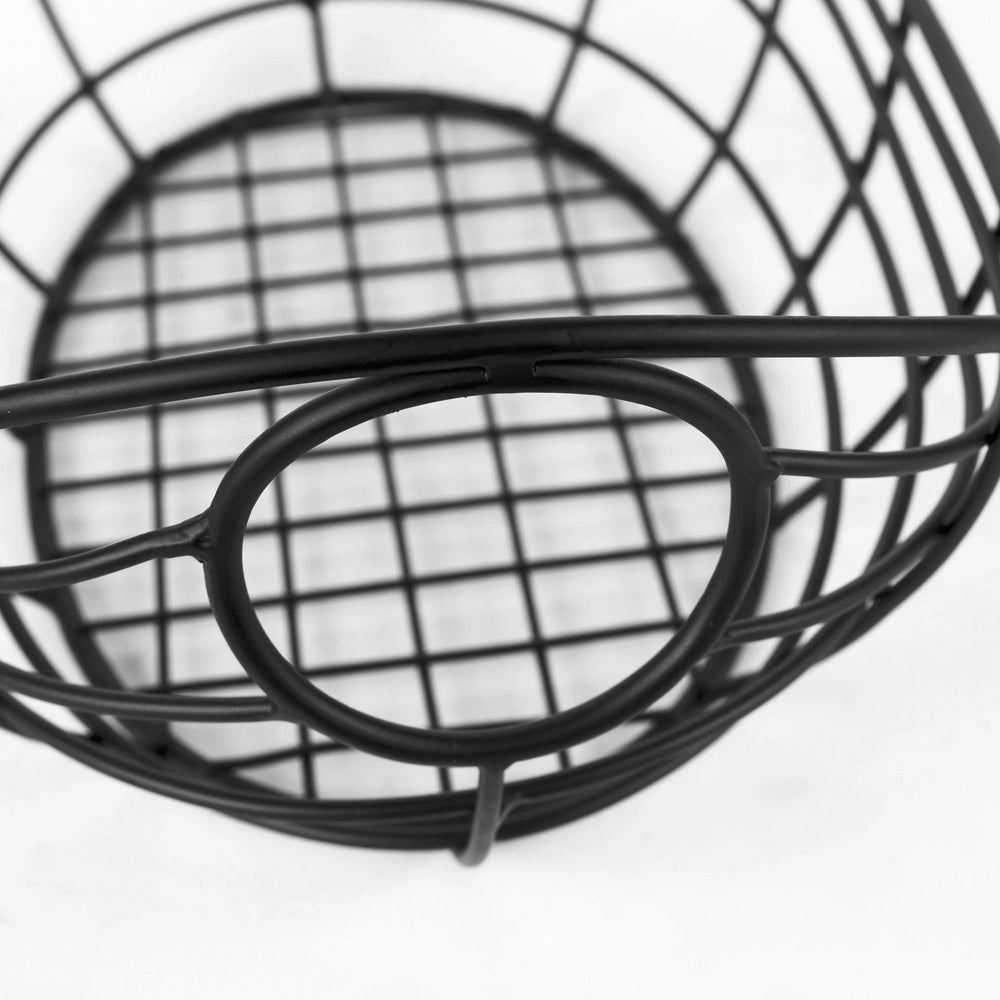 22" Black Metal Oval Storage Basket - Homeroots - Flyclothing LLC